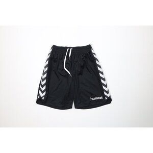 Vintage Hummel Mens XS Spell Out Taped Logo Lined Running Jogging Soccer Shorts
